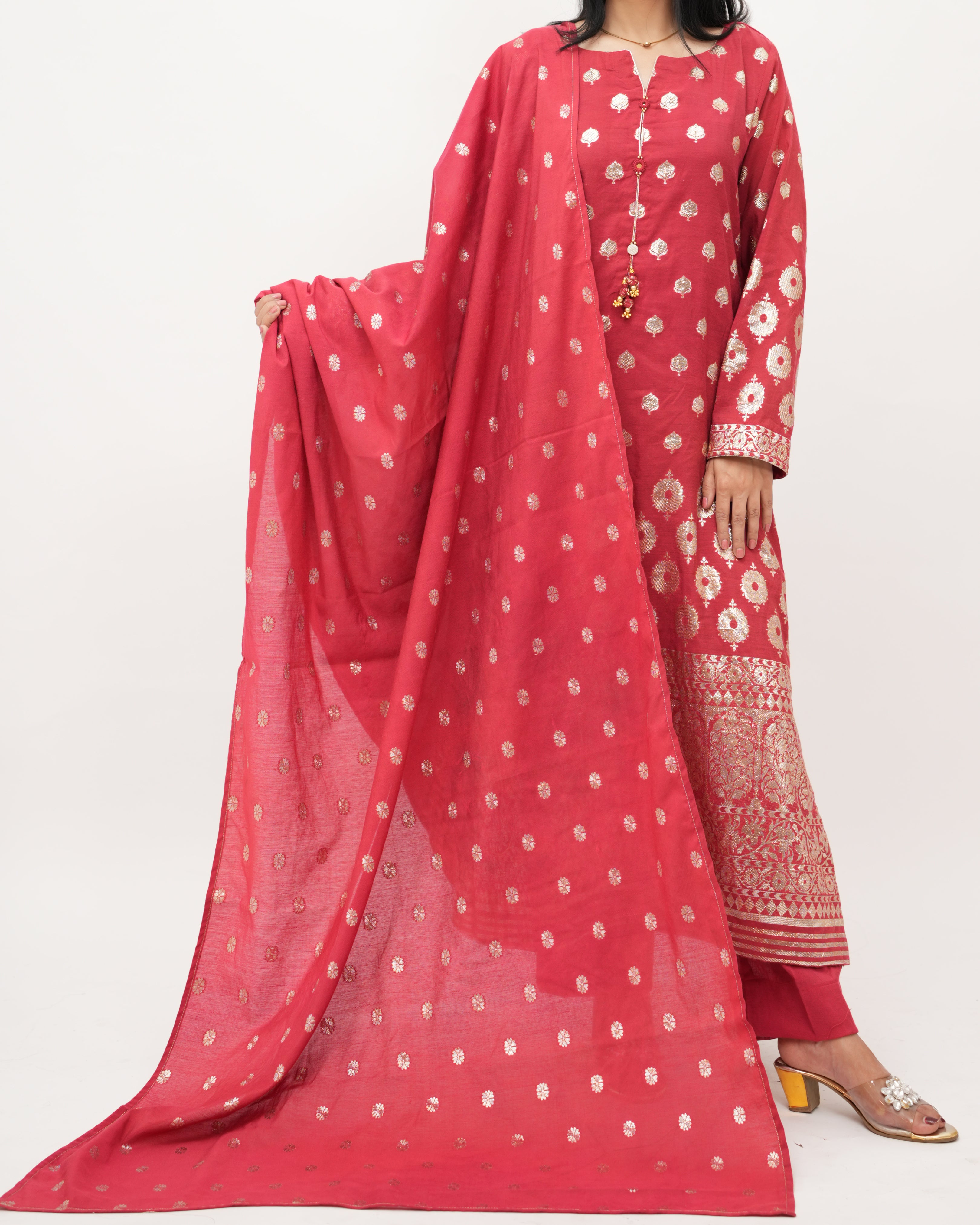 Zari Jacquard 3pcs Suit