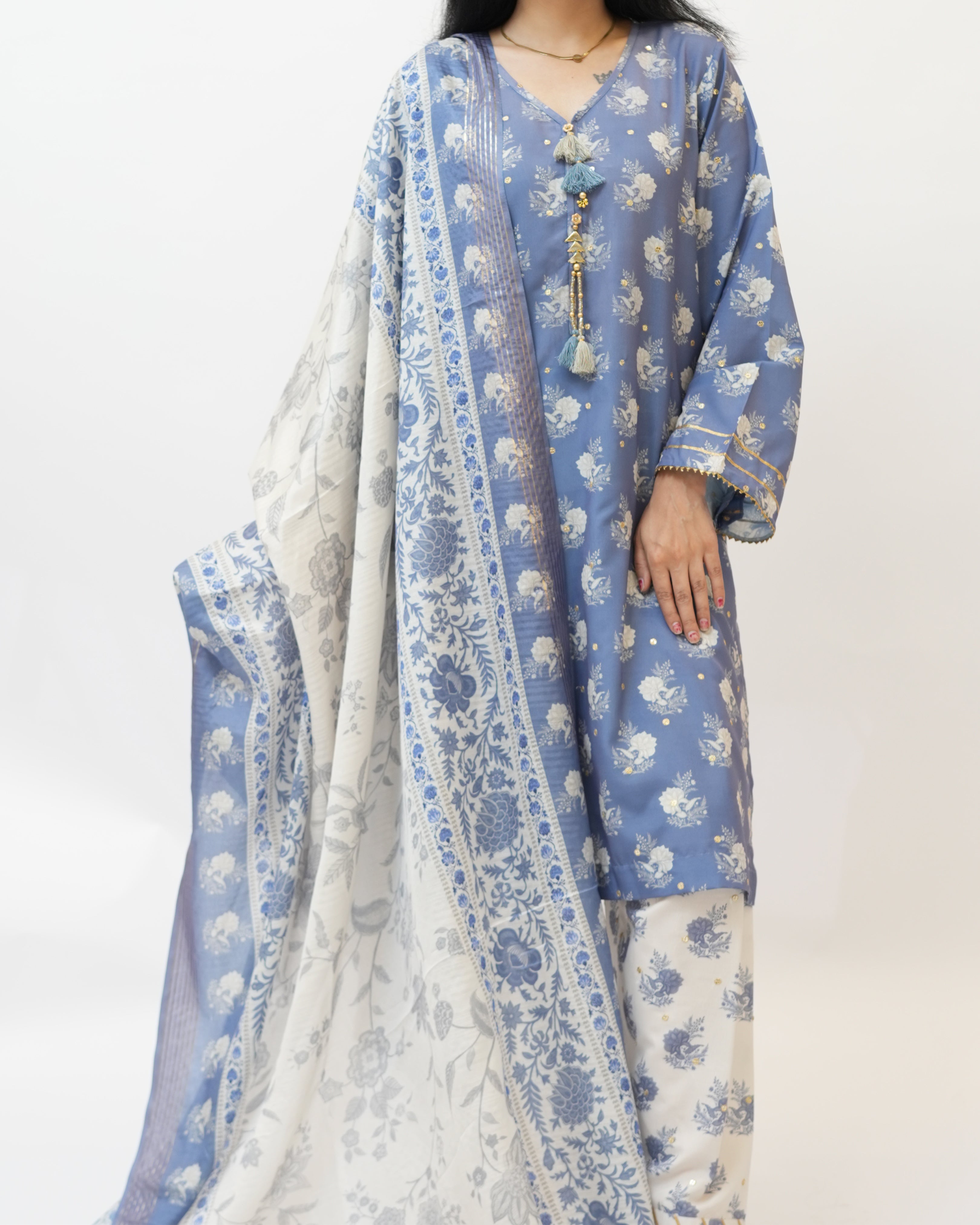 Swiss Lawn Full Secquance Embroidery 3 Pcs Suit