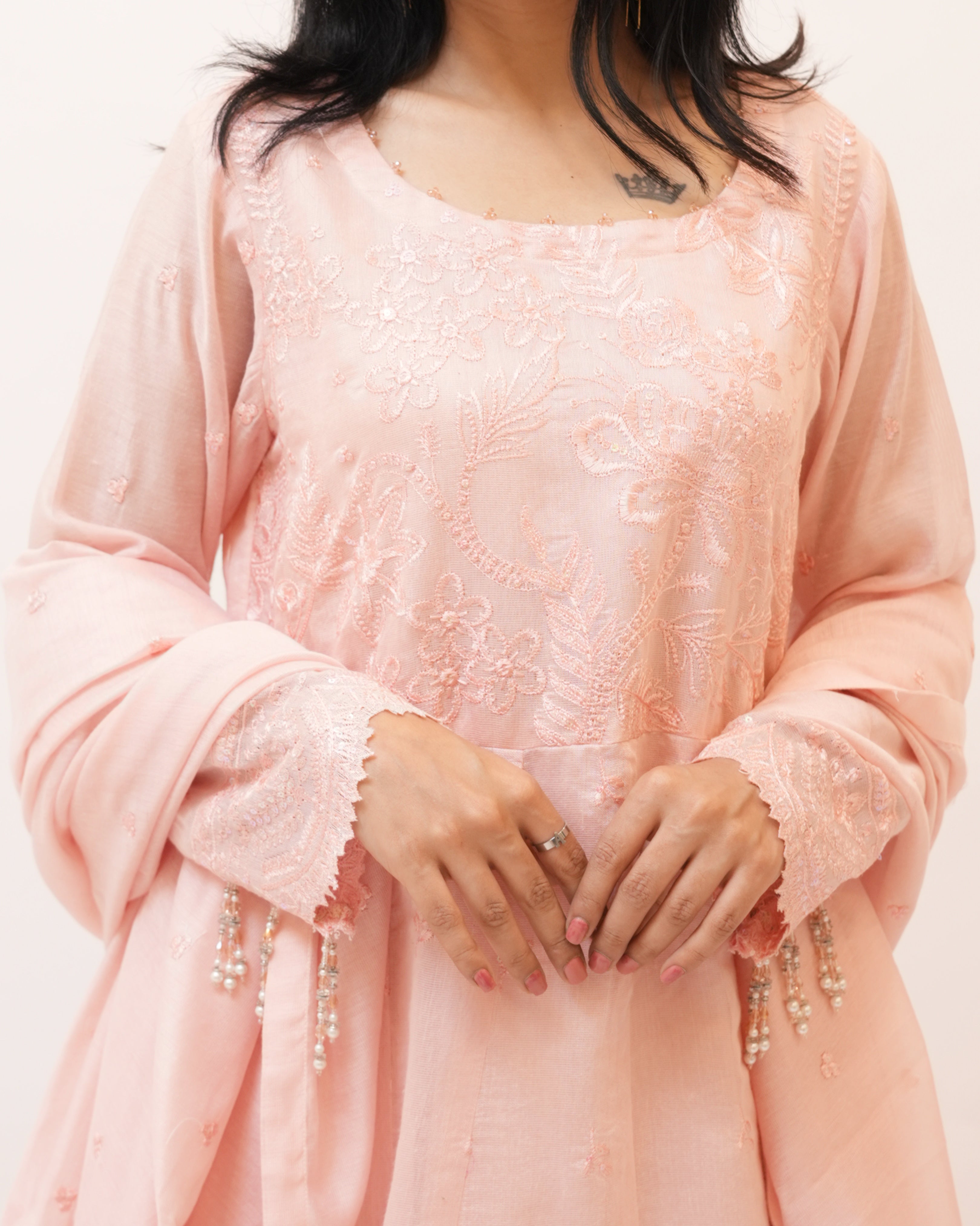 Khaddi Net Full Embroidery Mexi 3pcs