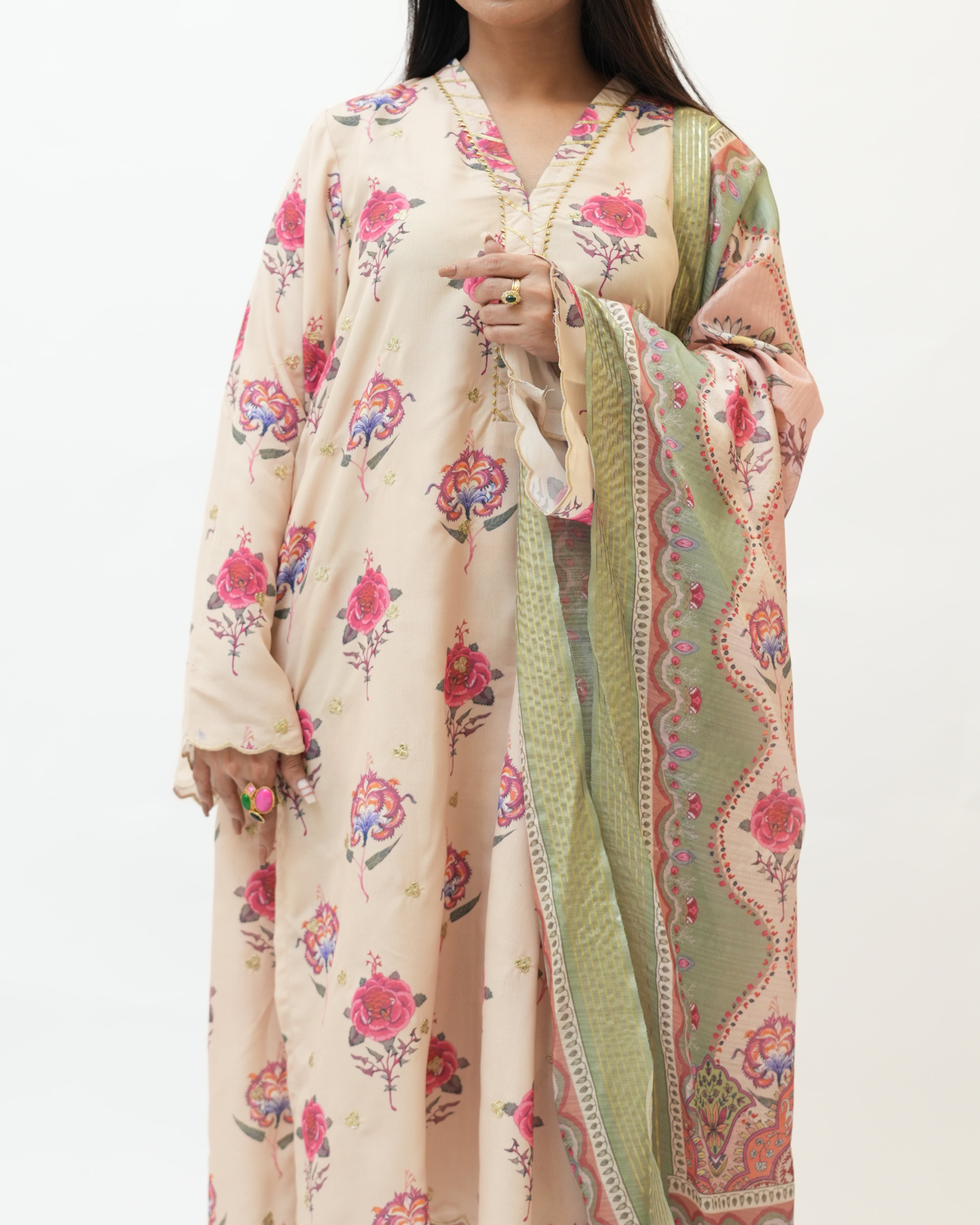 Swiss Lawn Full Secquance Embroidery 3 Pcs Suit