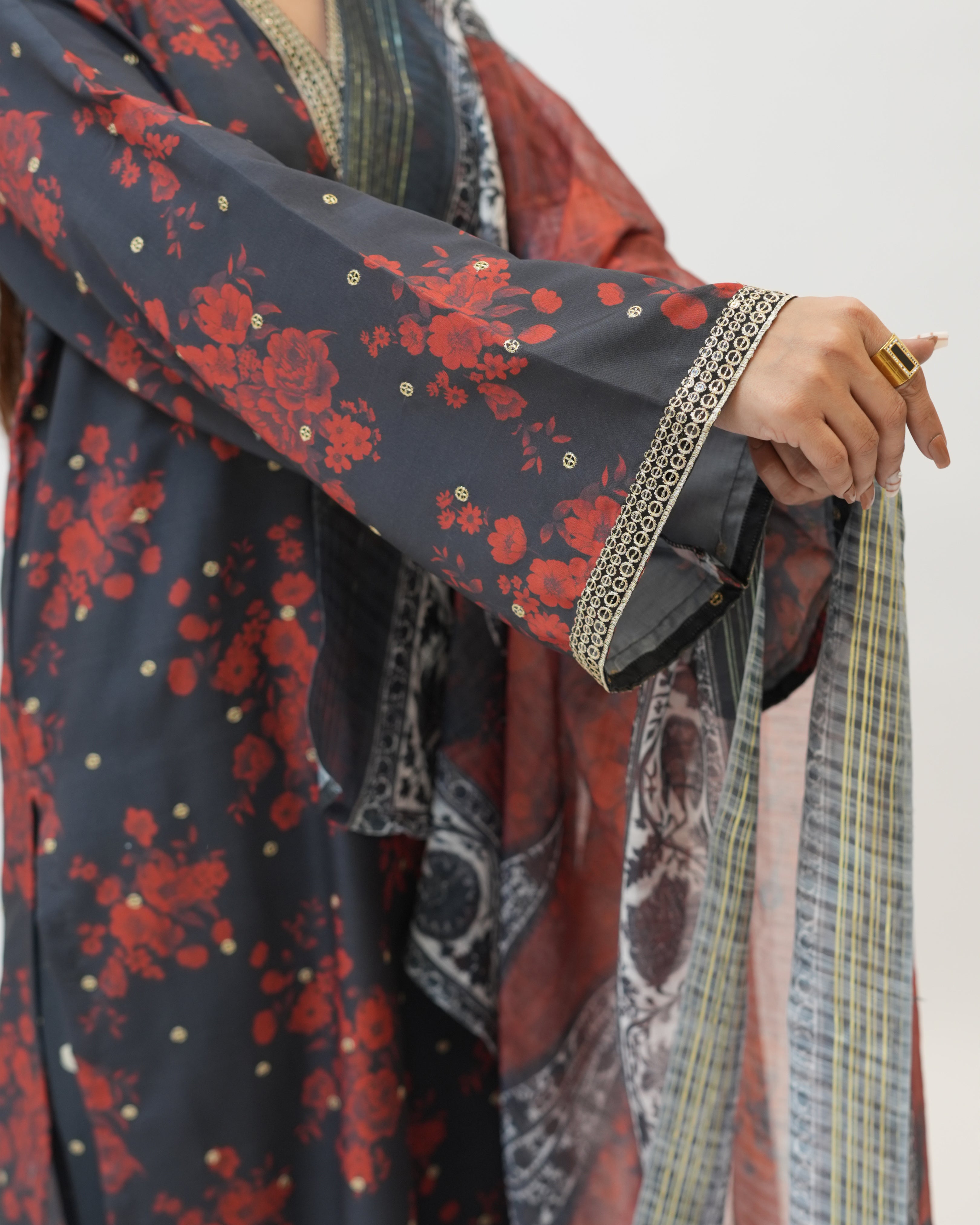 Swiss Lawn Full Secquance Embroidery 3 Pcs Suit