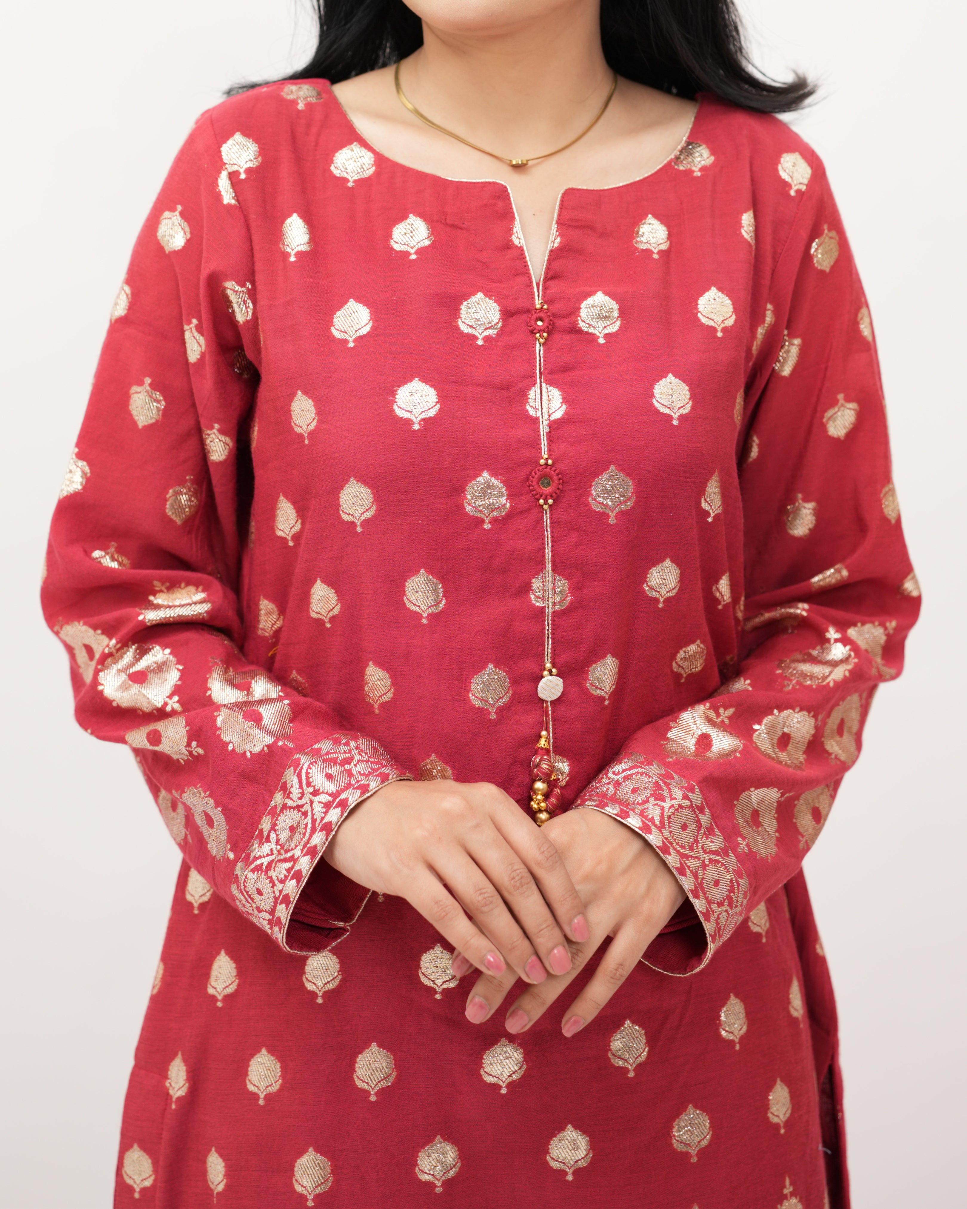 Zari Jacquard 3pcs Suit