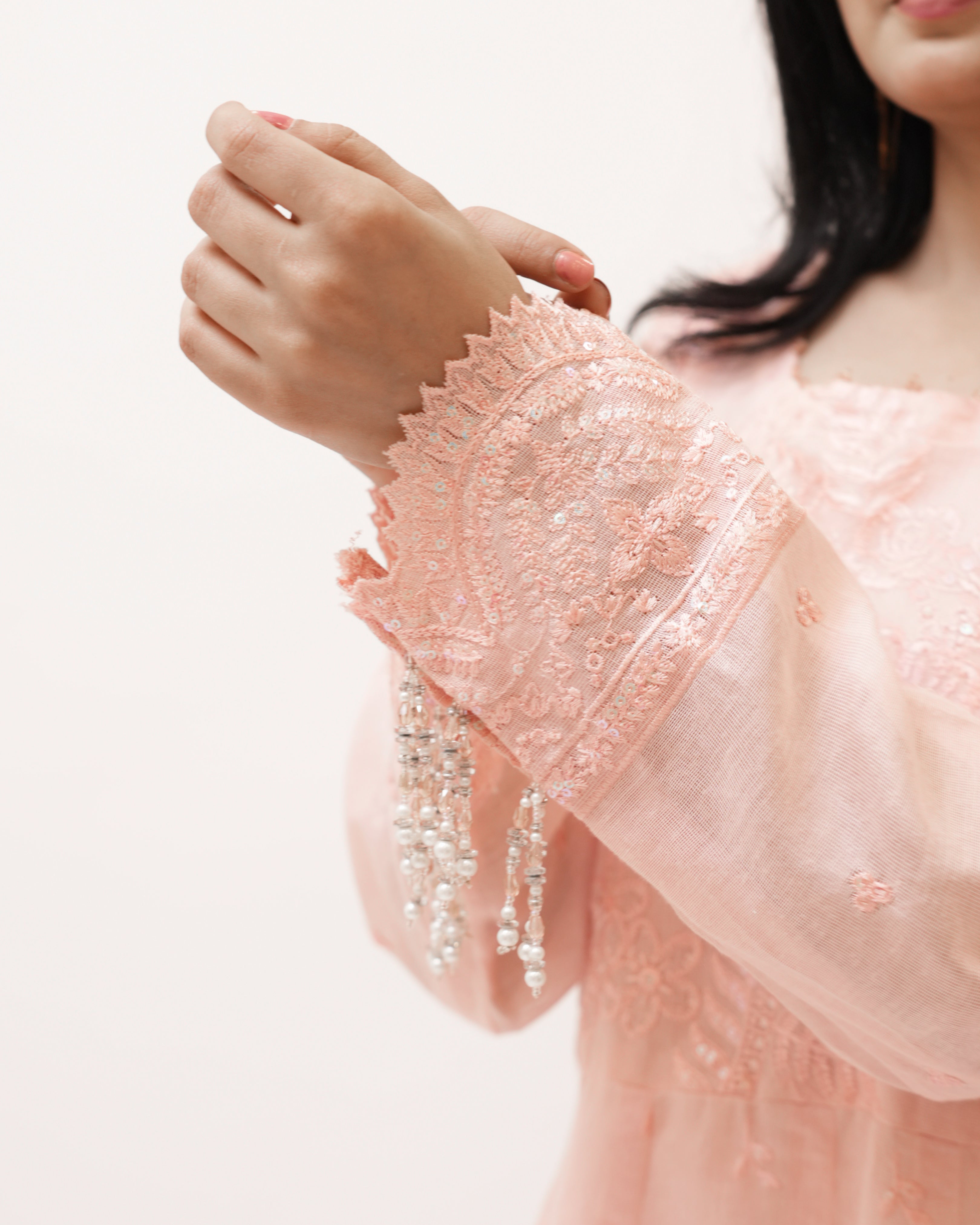 Khaddi Net Full Embroidery Mexi 3pcs