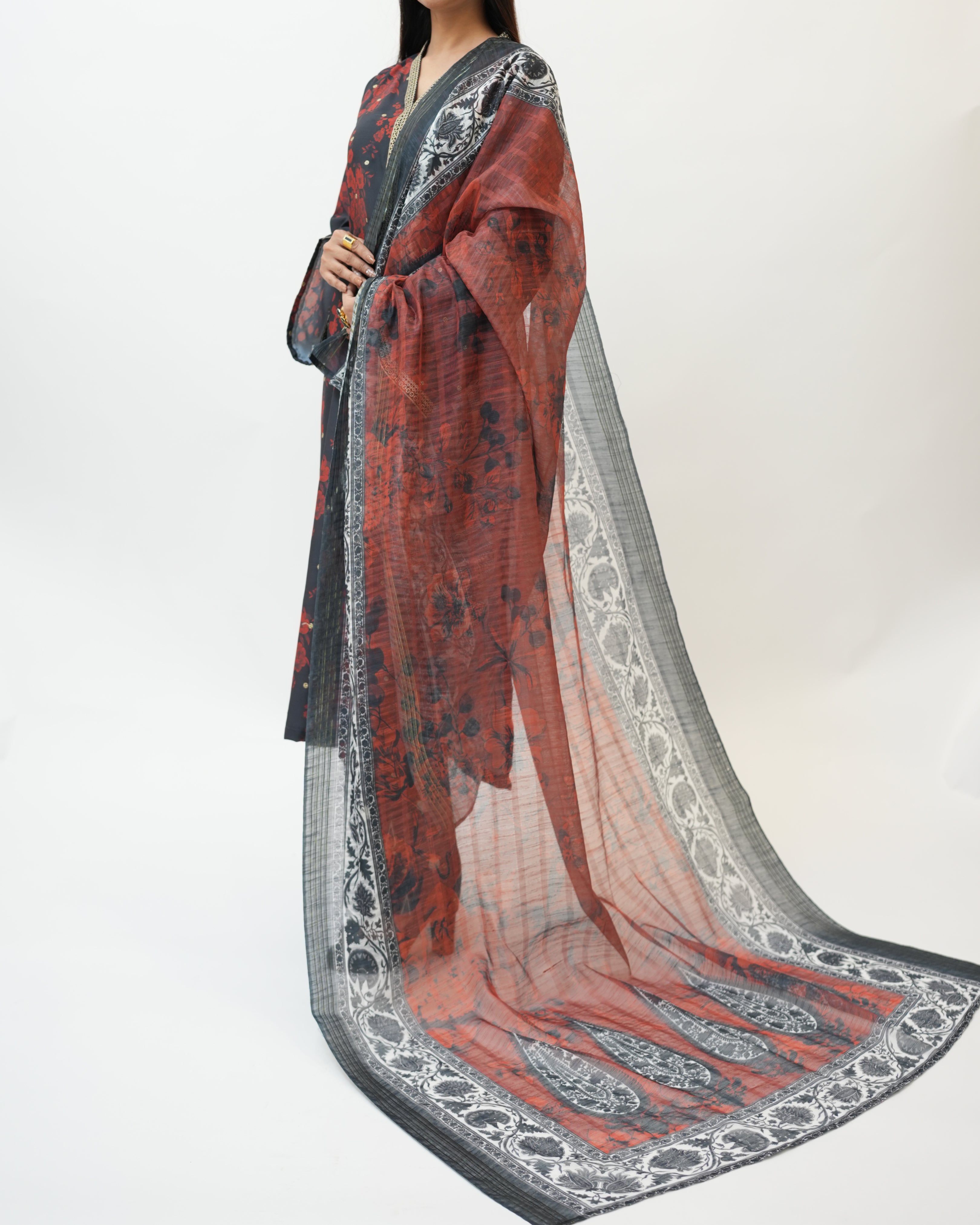 Swiss Lawn Full Secquance Embroidery 3 Pcs Suit