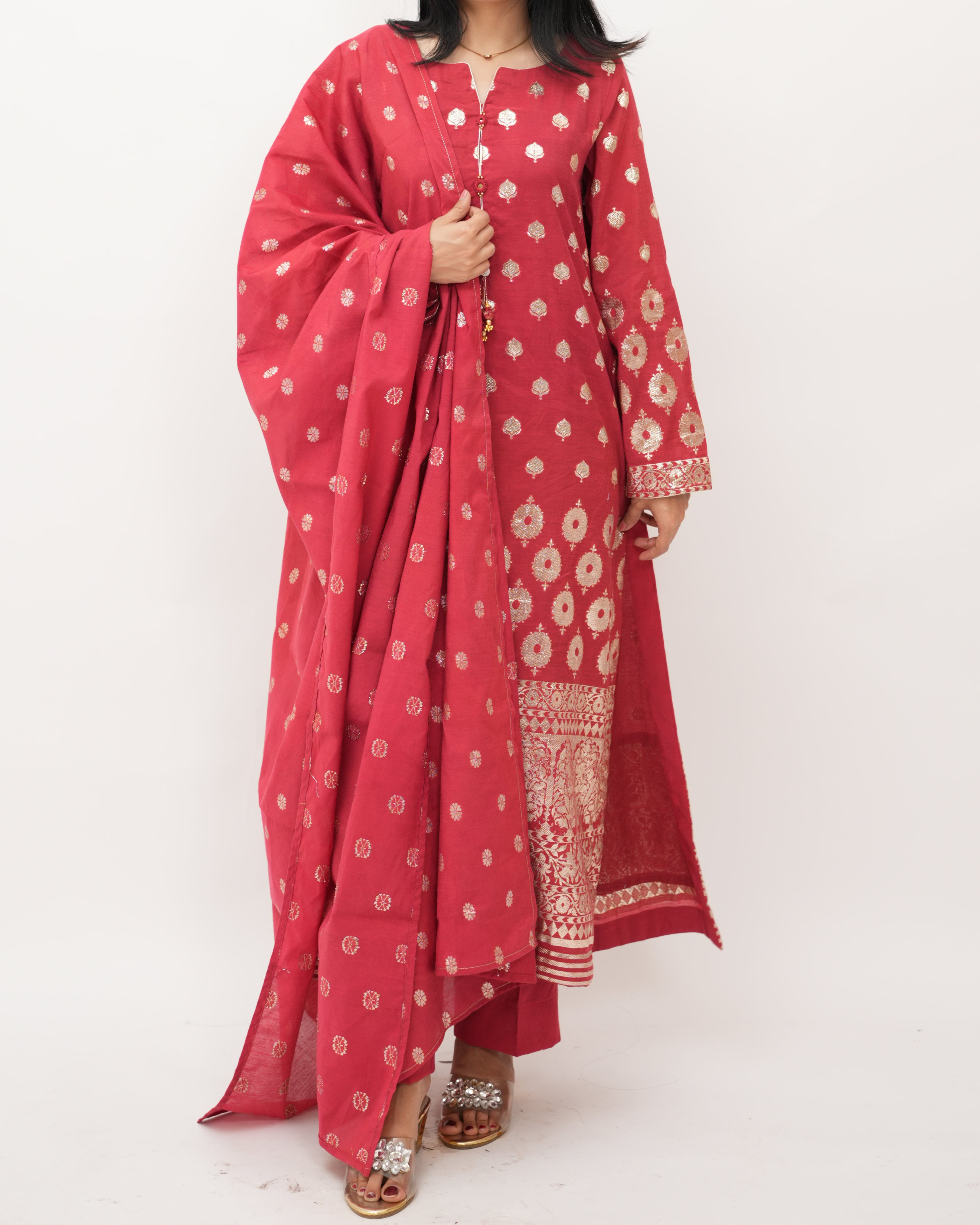 Zari Jacquard 3pcs Suit
