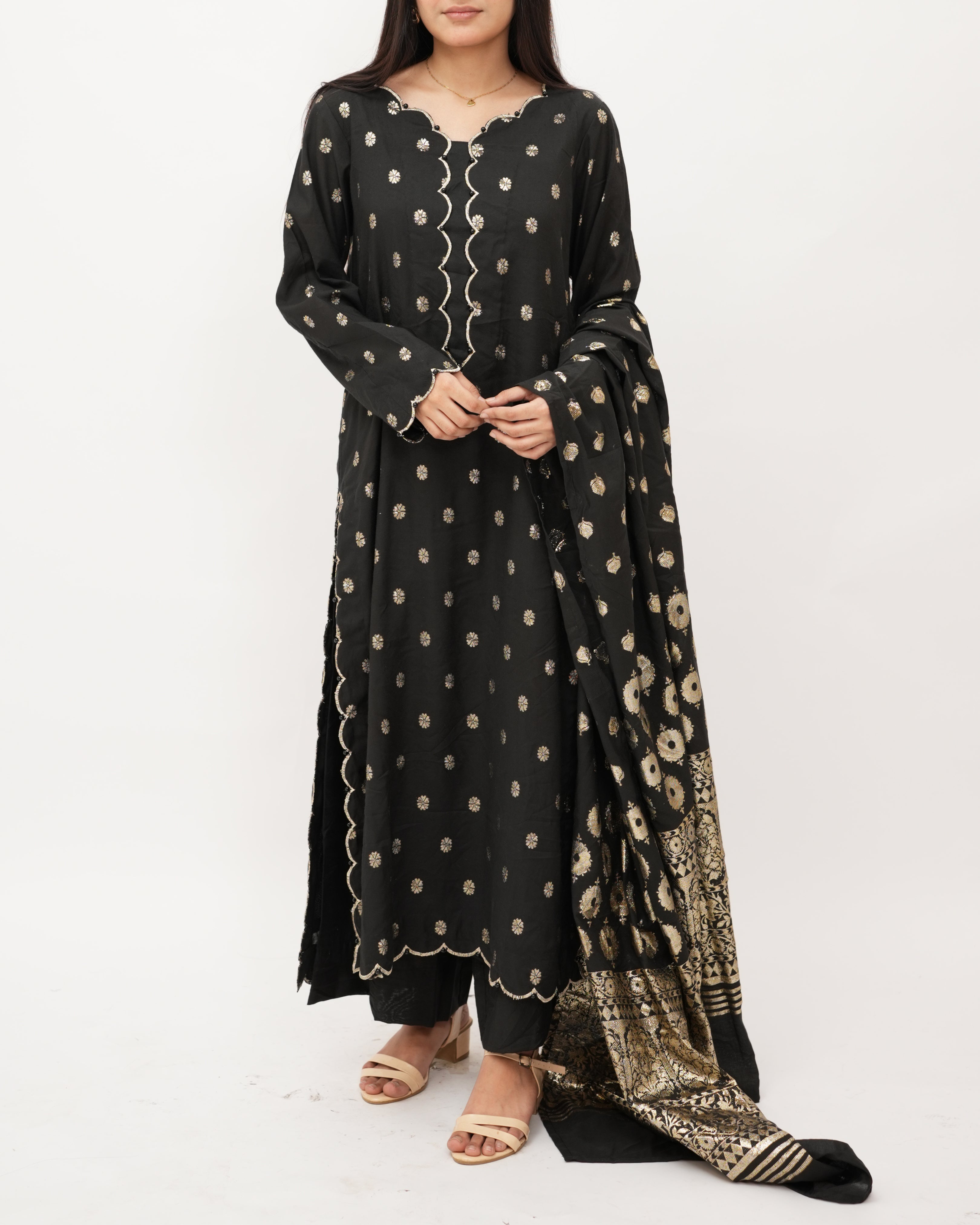 Zari Jacquard 3pcs Suit