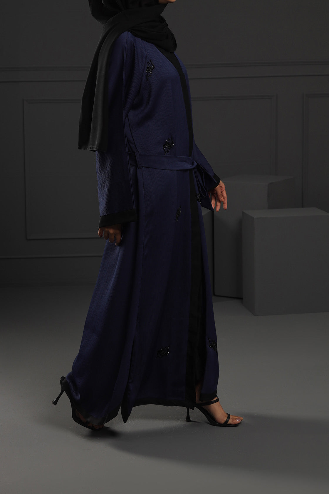 Abaya Navy Blue EMB