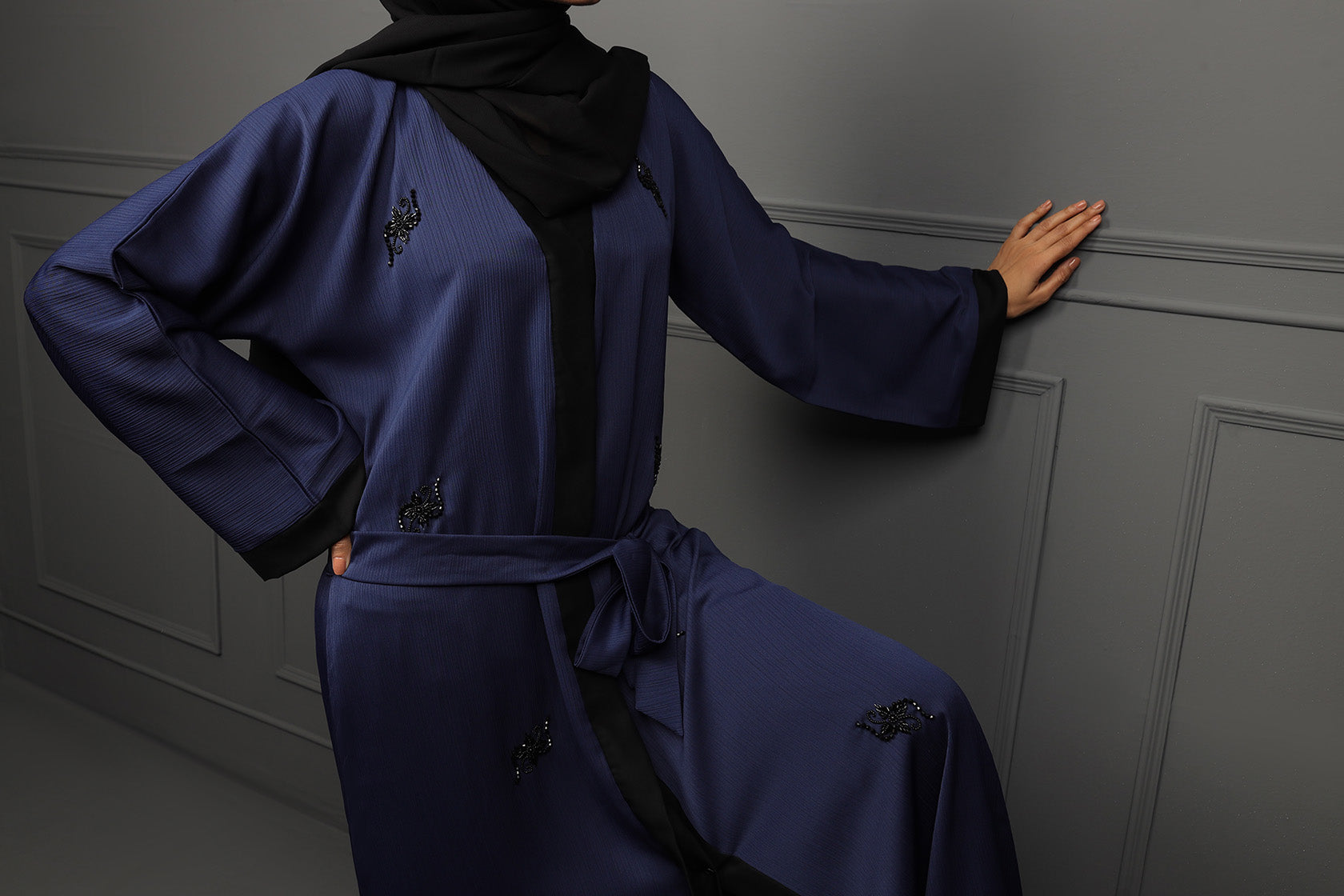 Abaya Navy Blue EMB