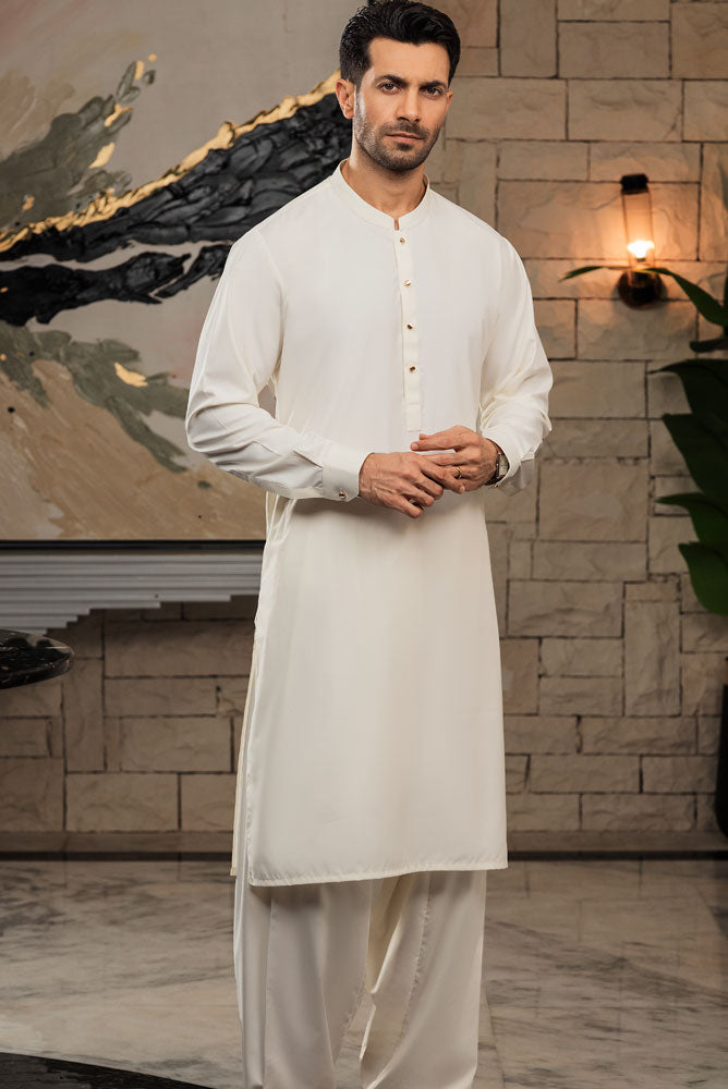 Men Cream Premium Kurta Shalwar