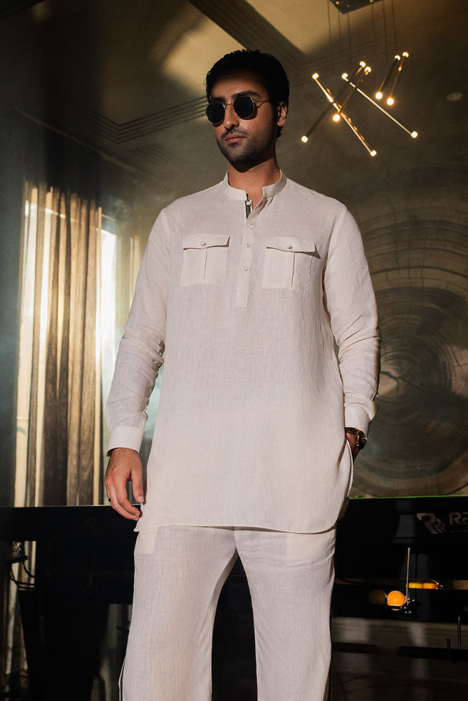 Men Trendy Co-Ord Set  Irish Offwhite Kurta Pajama