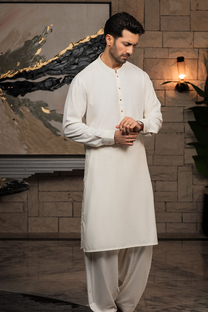 Men Cream Premium Kurta Shalwar