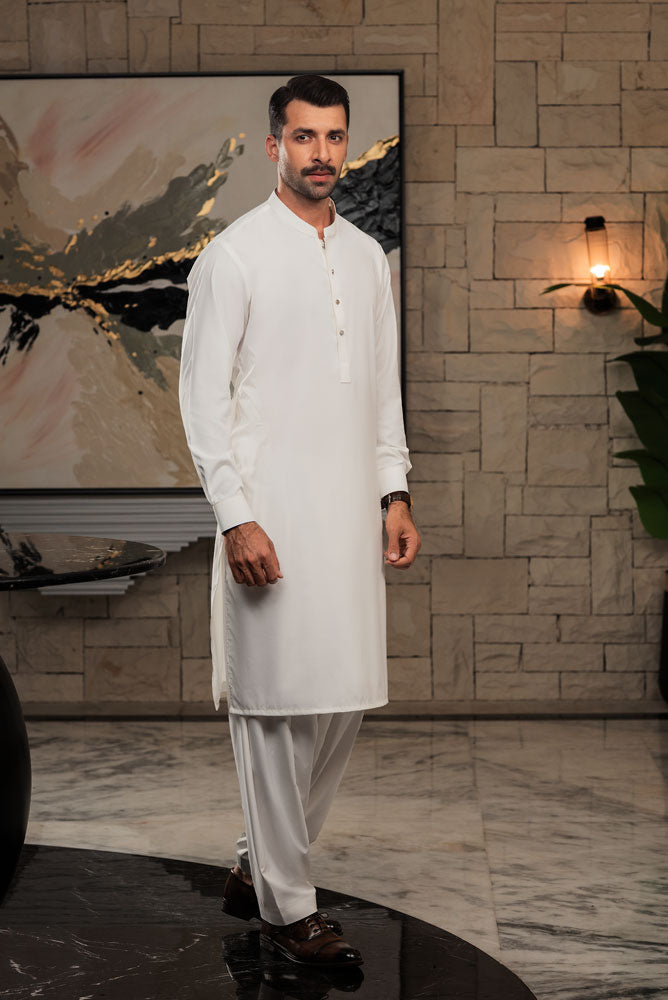 Men OffWhite Premium  Kurta Shalwar