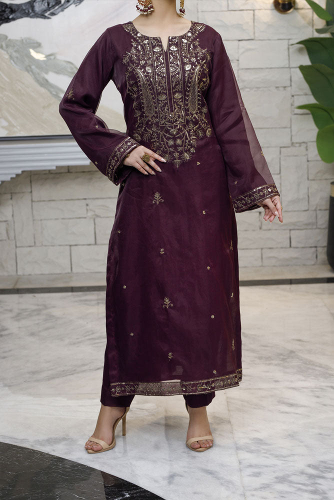 Burnt Maroon 2pc Women Suit