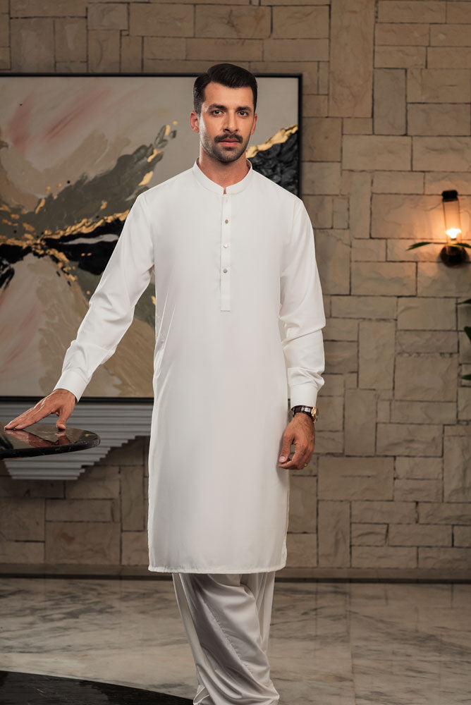 Men OffWhite Premium  Kurta Shalwar