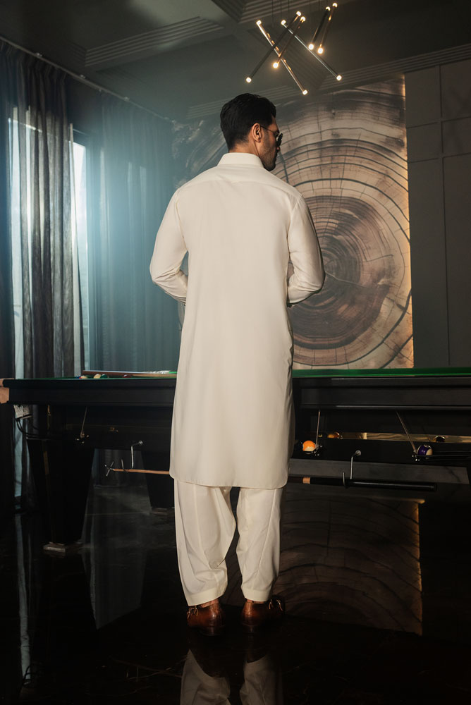 Men Luxury Cream Kameez  Shalwar