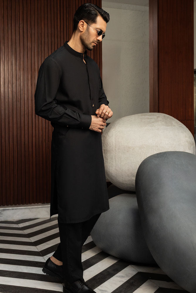 Men Black  Kurta pajama