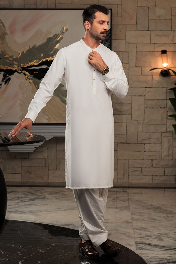 Men OffWhite Premium  Kurta Shalwar