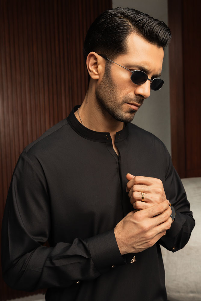 Men Black  Kurta pajama