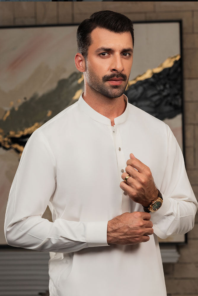 Men OffWhite Premium  Kurta Shalwar