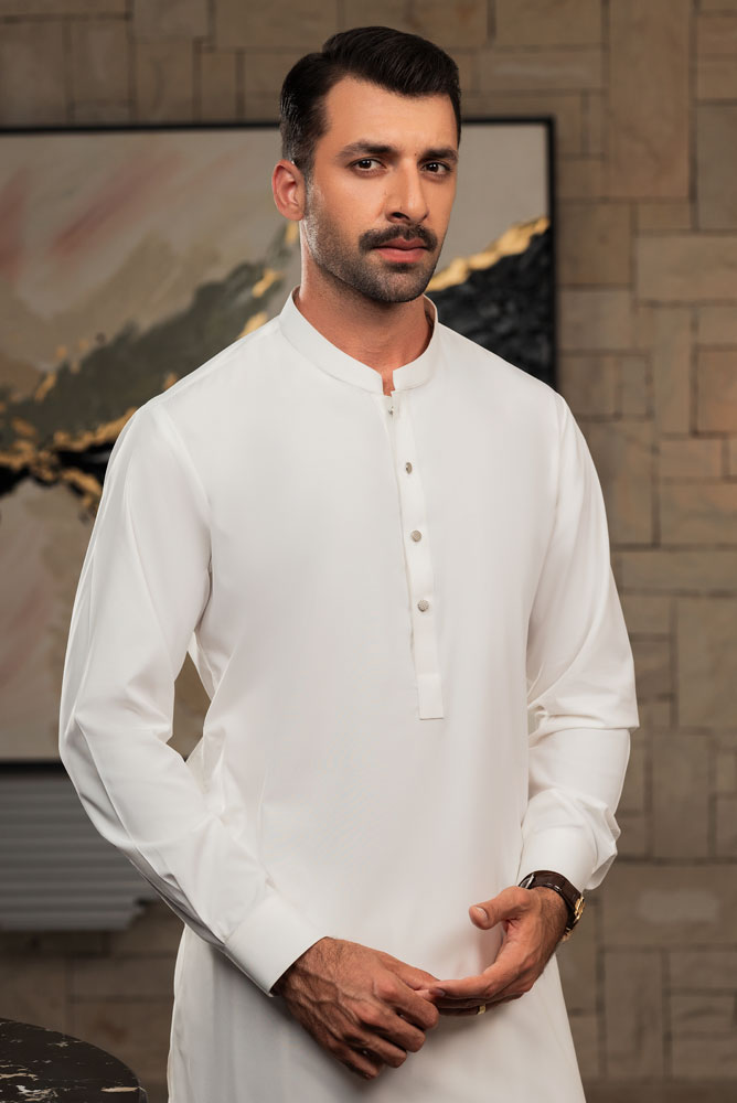 Men OffWhite Premium  Kurta Shalwar