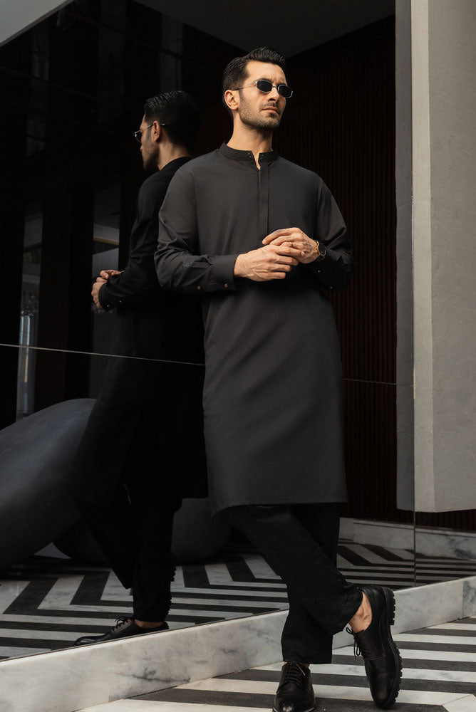 Men Black  Kurta pajama