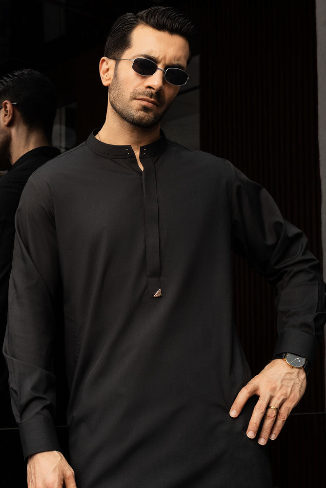 Men Black  Kurta pajama