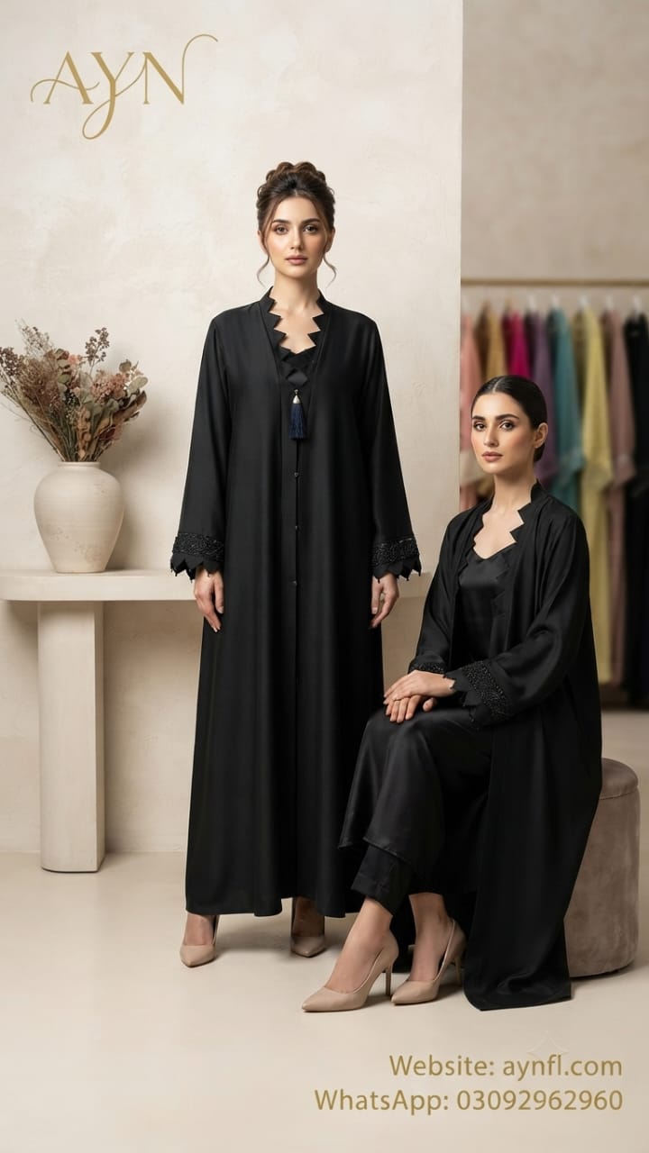 Hand embllashmint cutwork Abaya By AYN