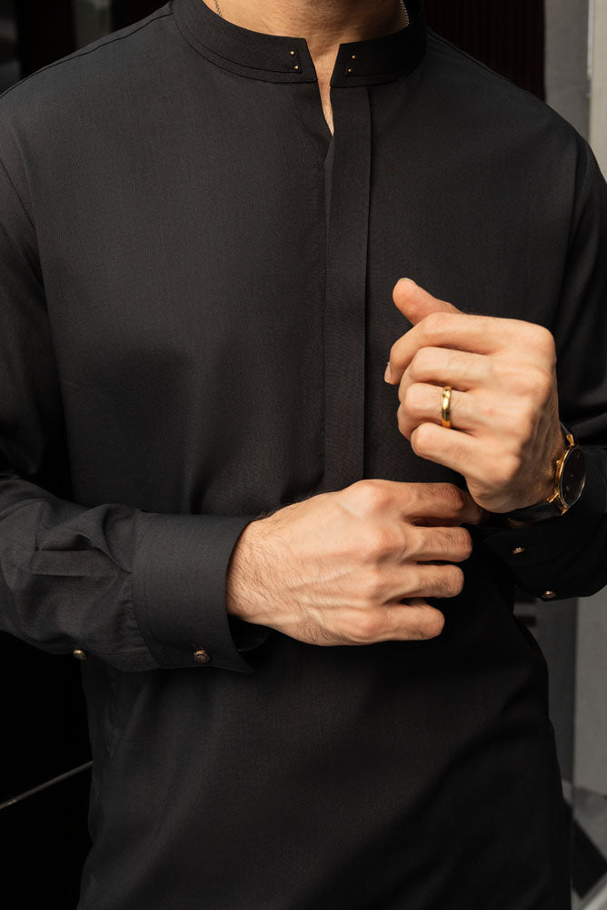 Men Black  Kurta pajama