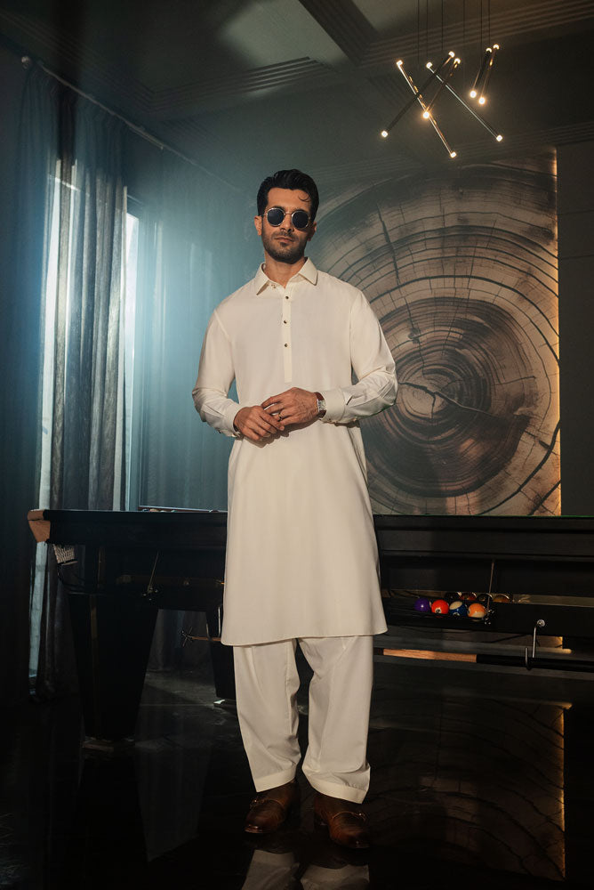 Men Luxury Cream Kameez  Shalwar