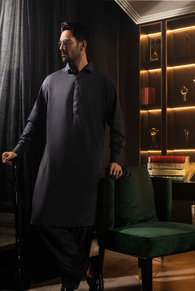 Men Grey Kameez Shalwar