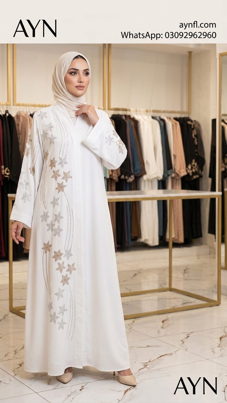 Fancy Stones Abaya For Bride by AYN