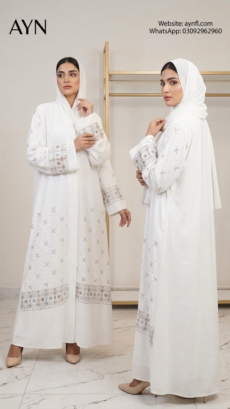 Fancy heavy stones Abaya for Bride choice by AYN