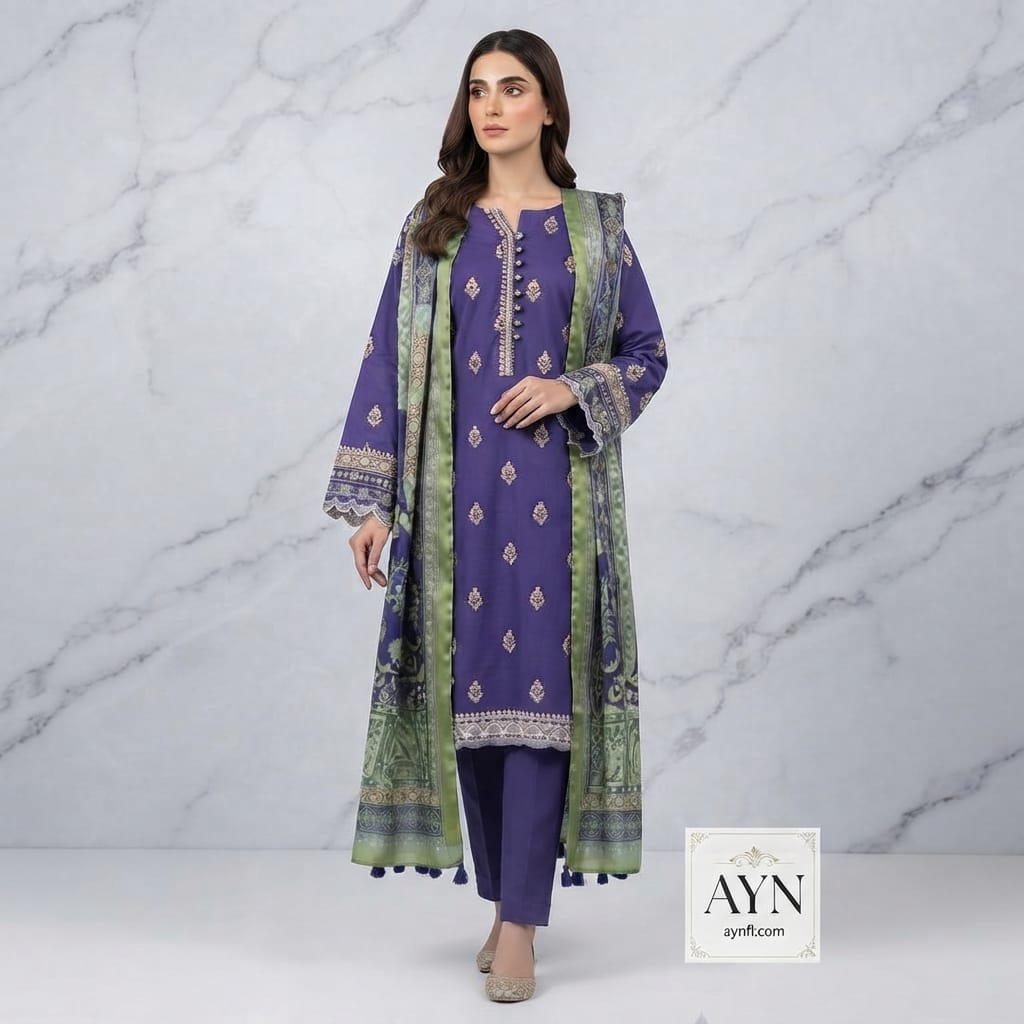 Dobby Lawn Embroidred 3Pcs By AYn