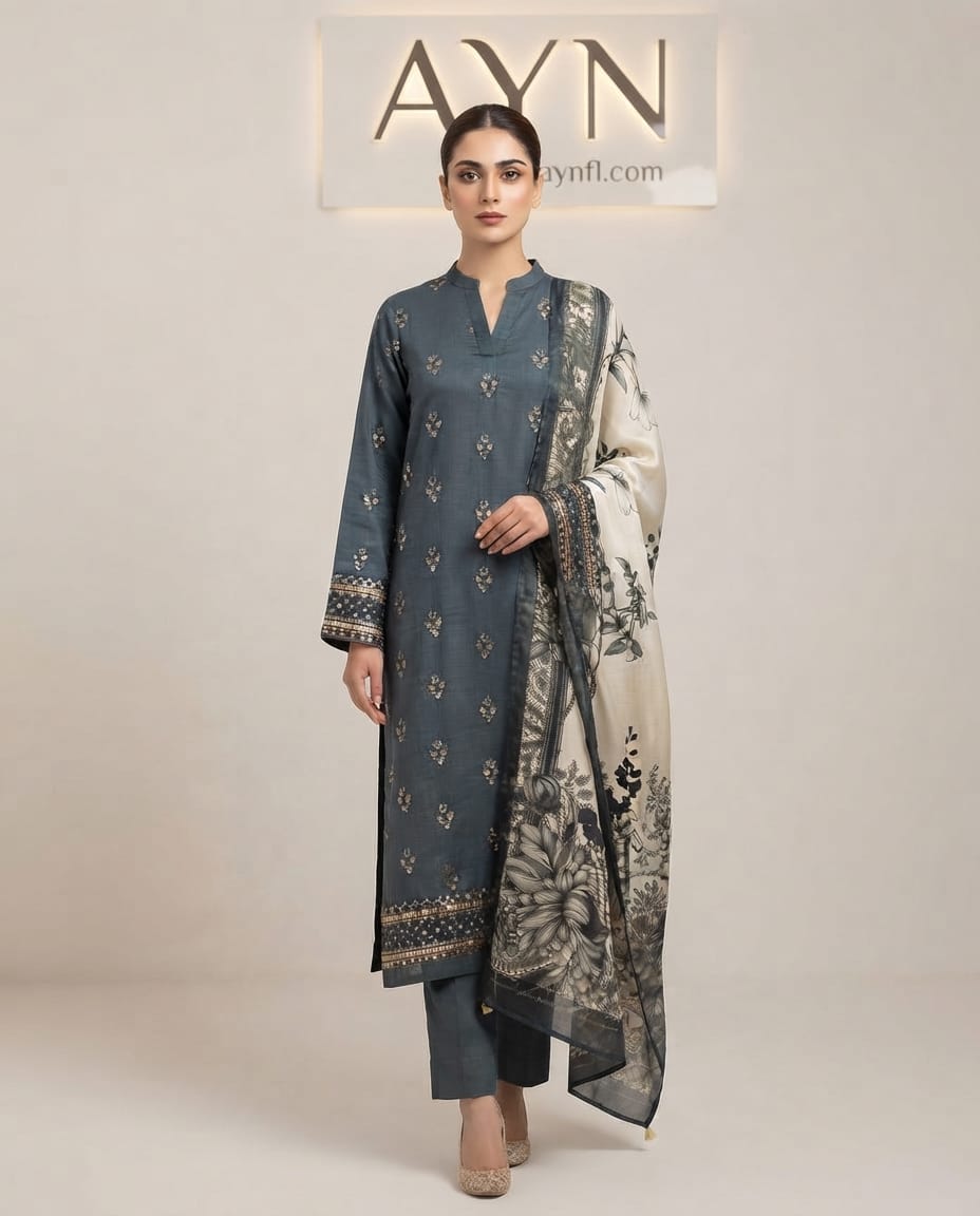 Dobby Lawn Embroidred 3Pcs By AYn