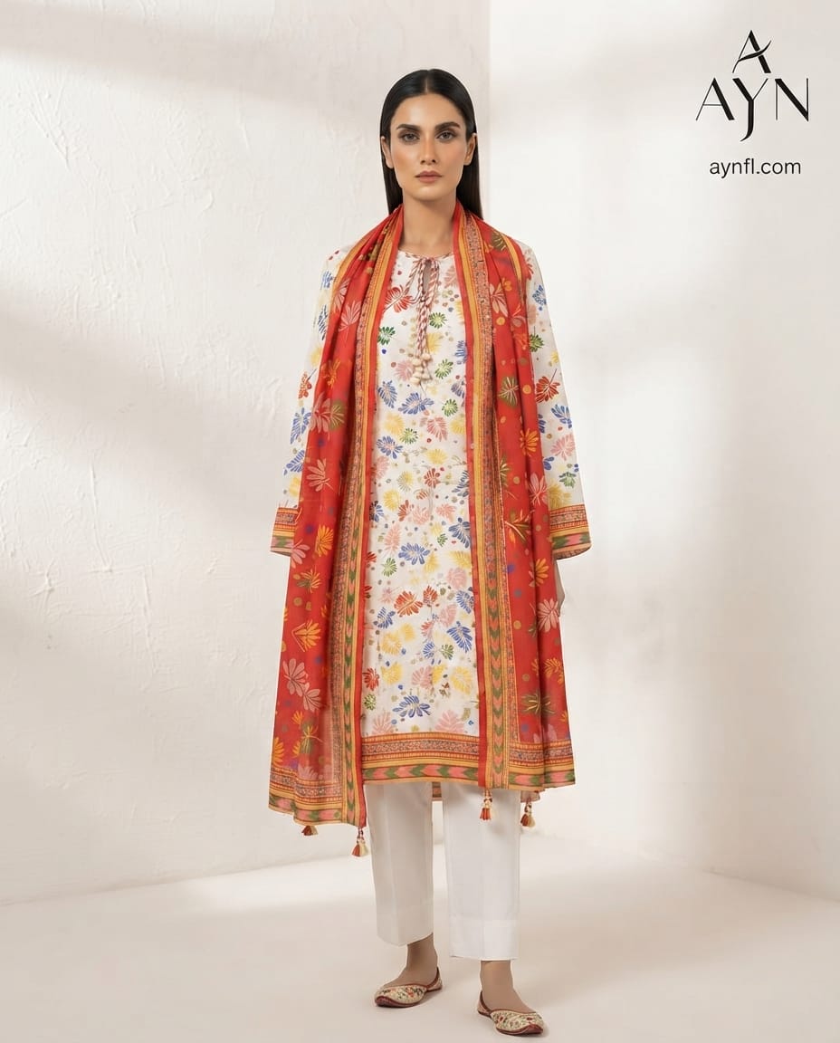 3Pcs Lawn Glitter Print By AYN