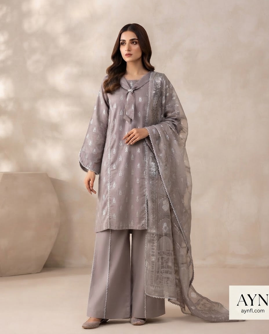 Zari Lawn 3pcs Neck Tie By AYN