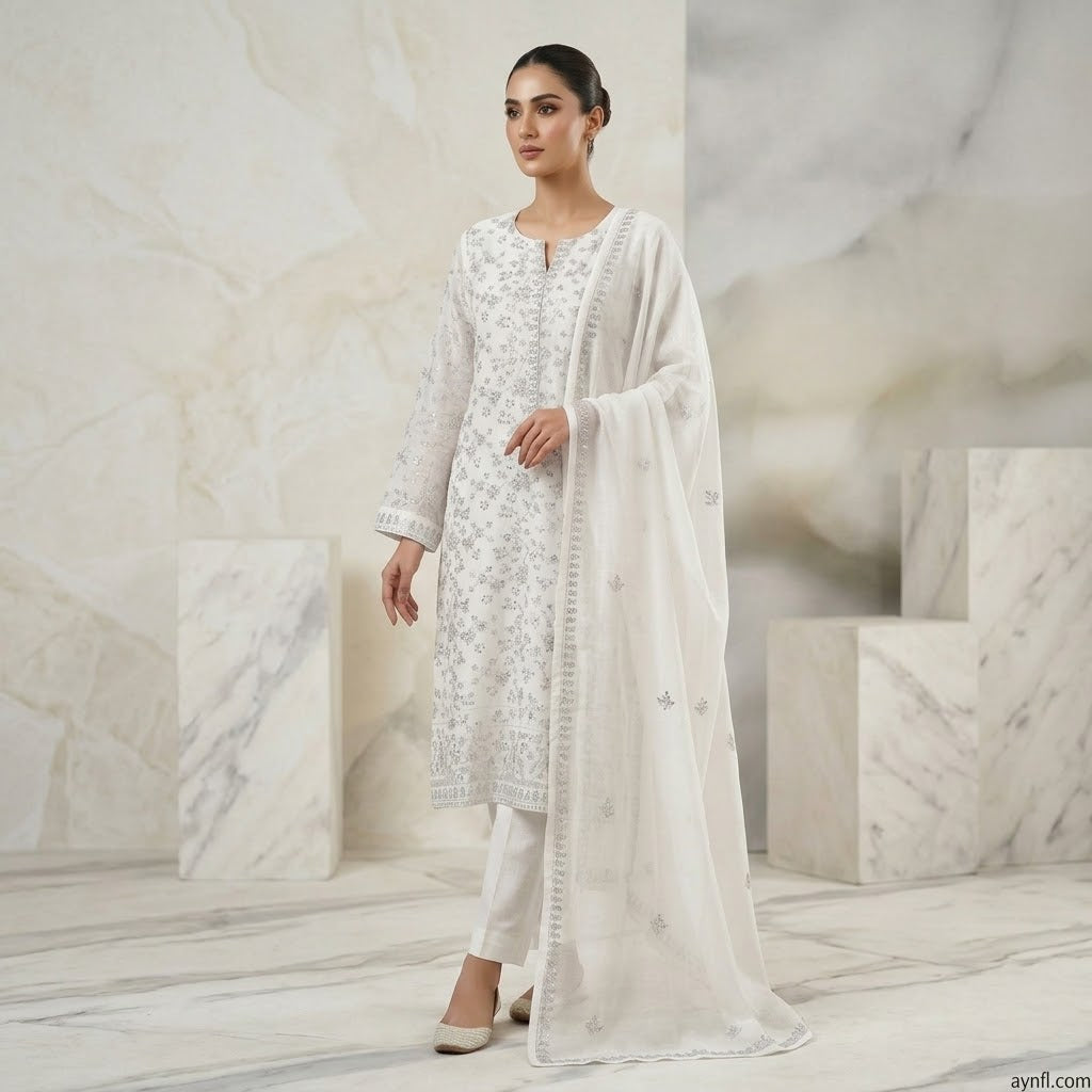 Fancy 3Pcs Handwork Suit By AYN