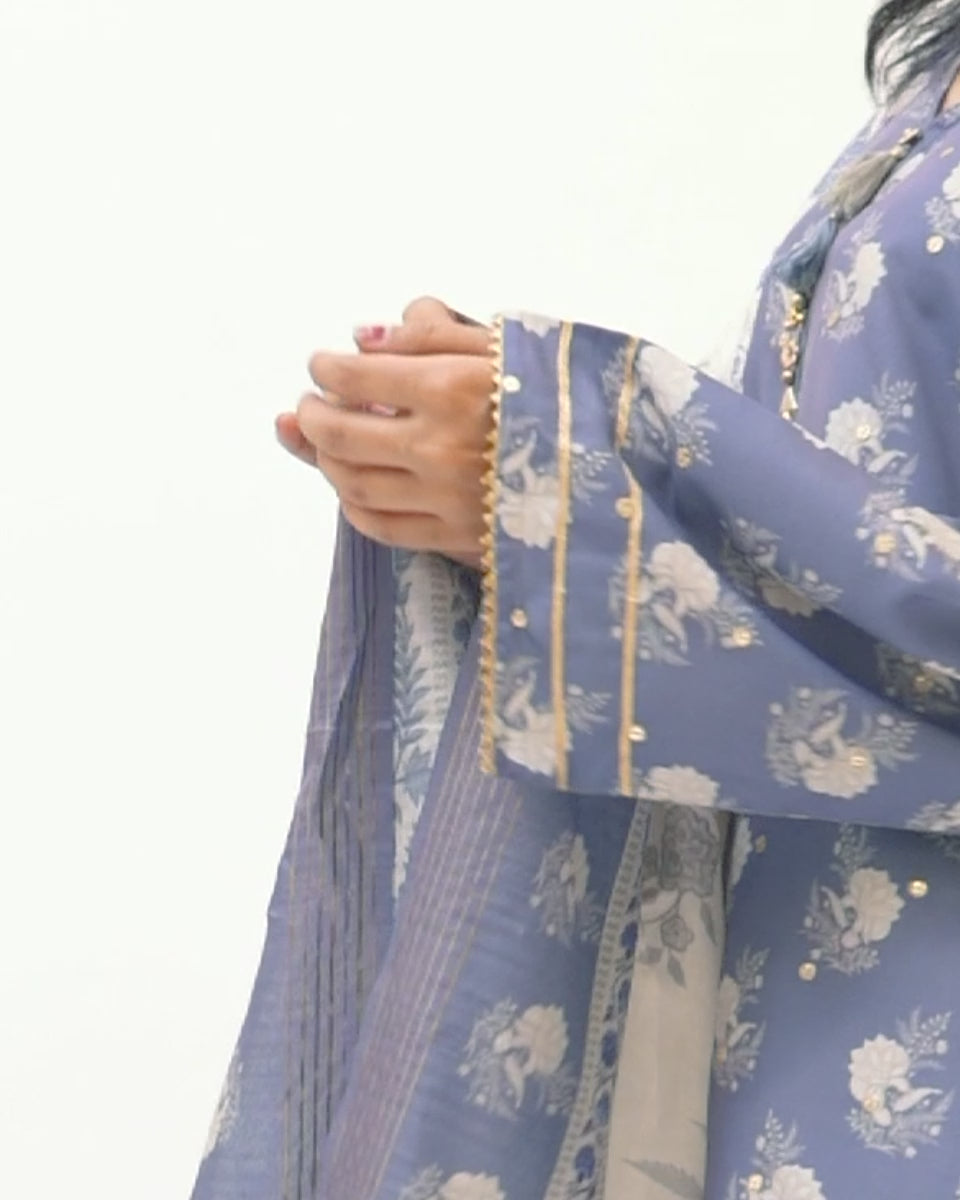 Swiss Lawn Full Secquance Embroidery 3 Pcs Suit