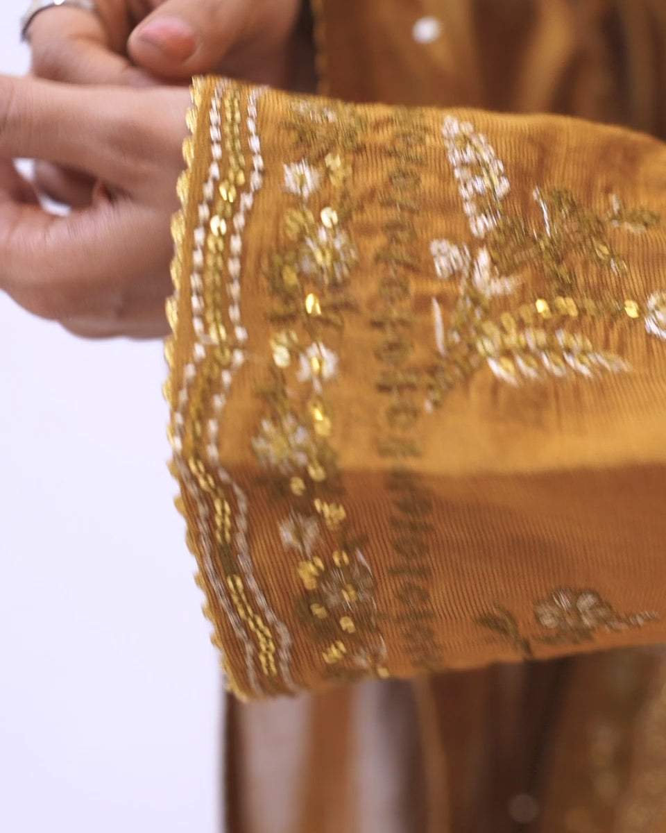 Khaddi Net Full Embroidery  3pcs